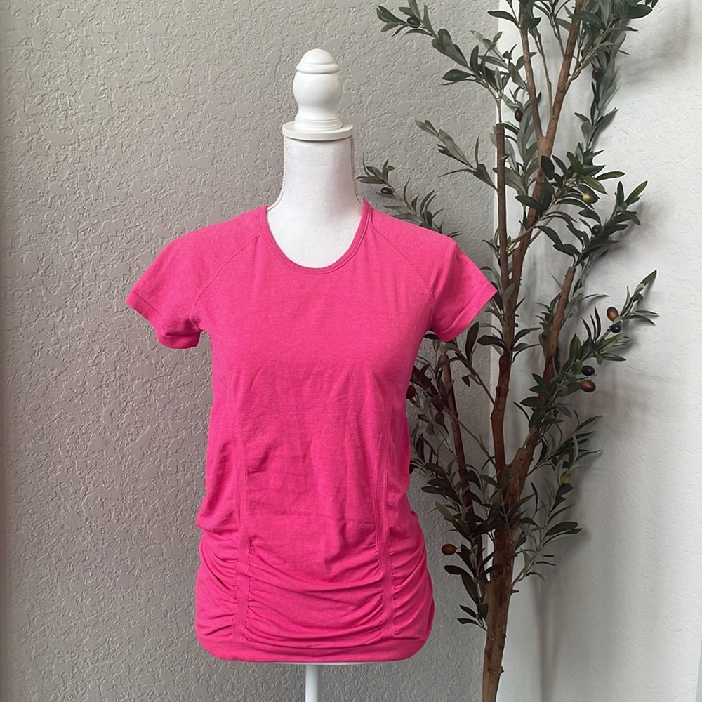Athleta Women’s Fastest Track Ruched Classic Seamless Althletic Top Size Small - Picture 2 of 8